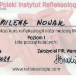 Milena Nowak - Zielarz Fitoterapeuta - Certyfikat Refleksologia