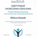 Milena Nowak - Zielarz Fitoterapeuta - Certyfikat Terapia Bańki Ogniowe